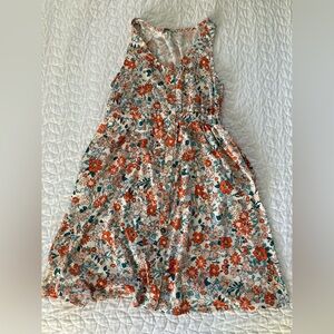 Floral summer knee-length dress with pockets